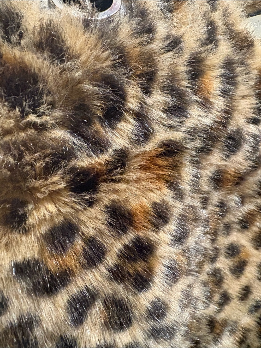 Kate Spade  Large  Leopard Print Faux Fur Shoulder Bag with Chain Straps - Picture 3 of 5